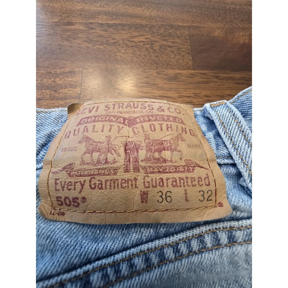 Levi's 505 Men's Cotton Vintage 1999‎ Jeans - Light Stonewash,36×32 Straight Leg